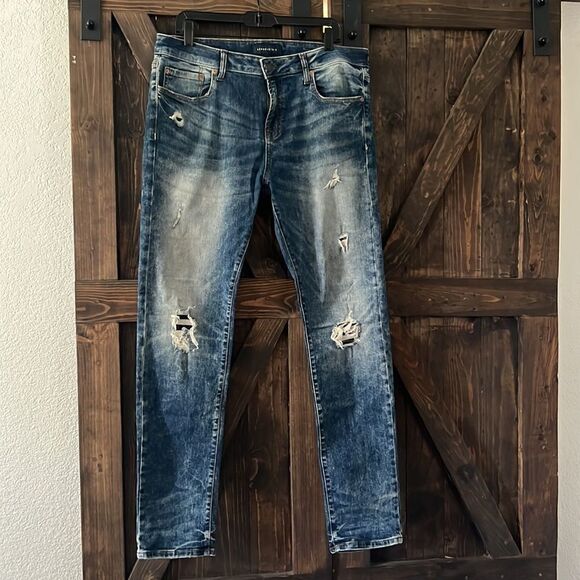 Aeropostale skinny Washed distressed jeans washed 34x32 - Picture 1 of 14